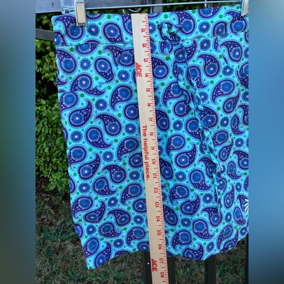 EUC SKHOOP Fiona Blue Purple Paisley Cotton Mini Skirt Oeko-Tex Sustainable Sz M - Picture 5 of 10